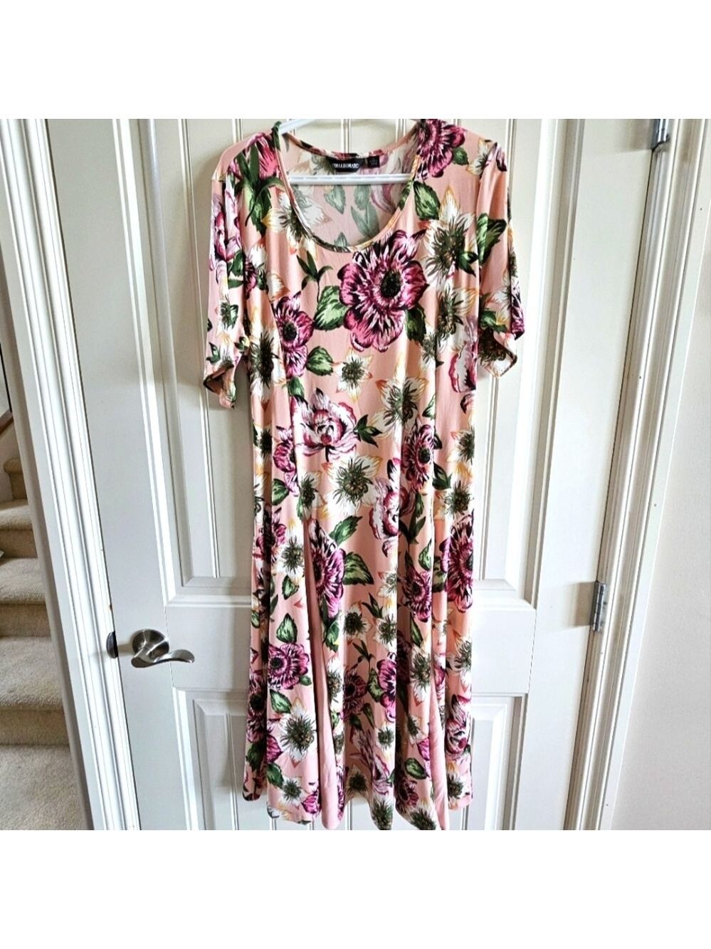 Nina Leonard Pink Floral Dress